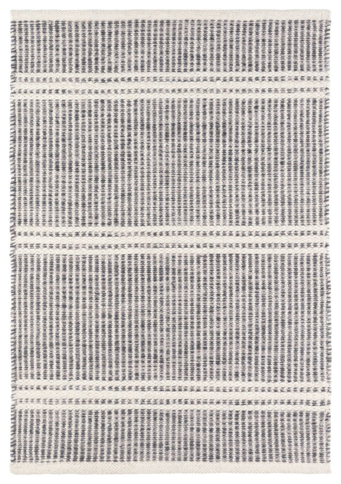 Dash & Albert Malta Grey Handwoven Wool Rug, Grey, 6' x 9'