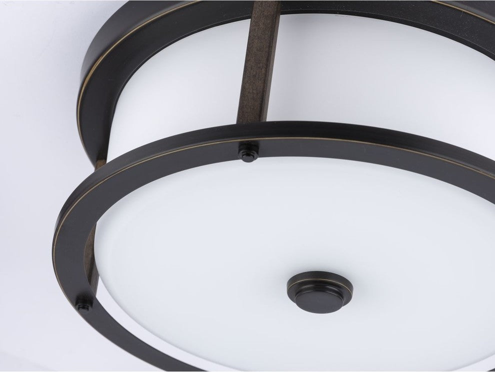 Mast Collection 2-Light 13" Flush Mount, Antique Bronze