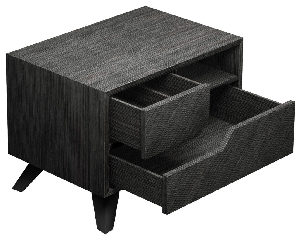 Rivington Nightstand, Gray Oak, Left-Facing