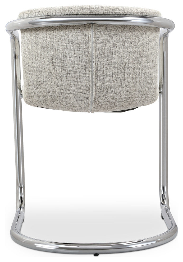 Freeman Chrome Frame Dining Chair Blended Cream-Set of Two