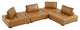 Saunter Tufted Vegan Leather Vegan Leather 4-Piece Sectional Sofa Tan -5209