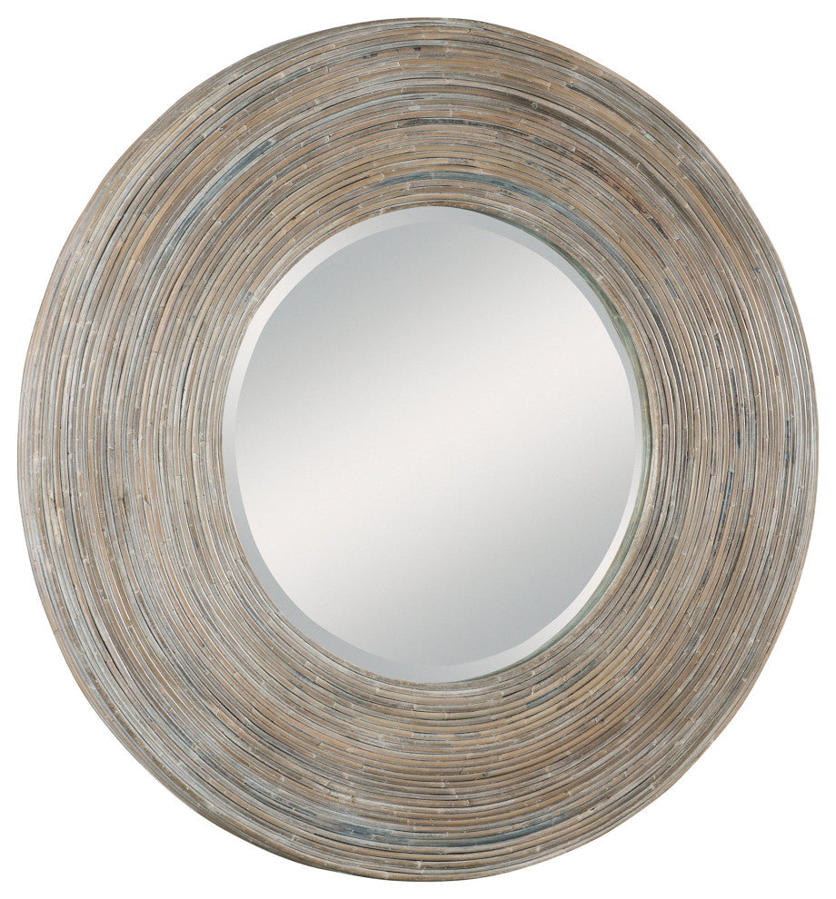 Uttermost Vortex White Washed Round Mirror