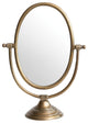 Vintage Aluminum Framed Mirror on Swivel Stand, Brass Finish