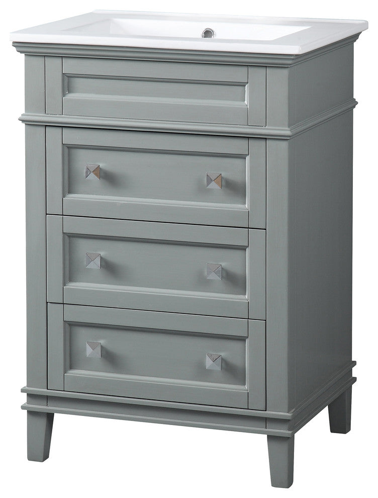 24" Felix Modern Sink Bathroom Vanity, Gray
