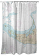 Betsy Drake Nantucket Island, MA Nautical Map Shower Curtain
