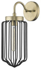 Gold and Black Metal Cage Wall Sconce