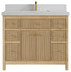 Sonoma 42 Single Sink Bath Vanity in Light Natural Teak with 2" Carrara Quartz