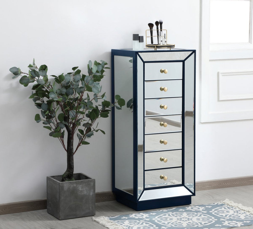 Ruby 18" Mirrored Lingere Chest, Blue
