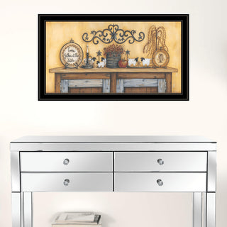 Come Gather at Our Table 1 Black Framed Print Wall Art