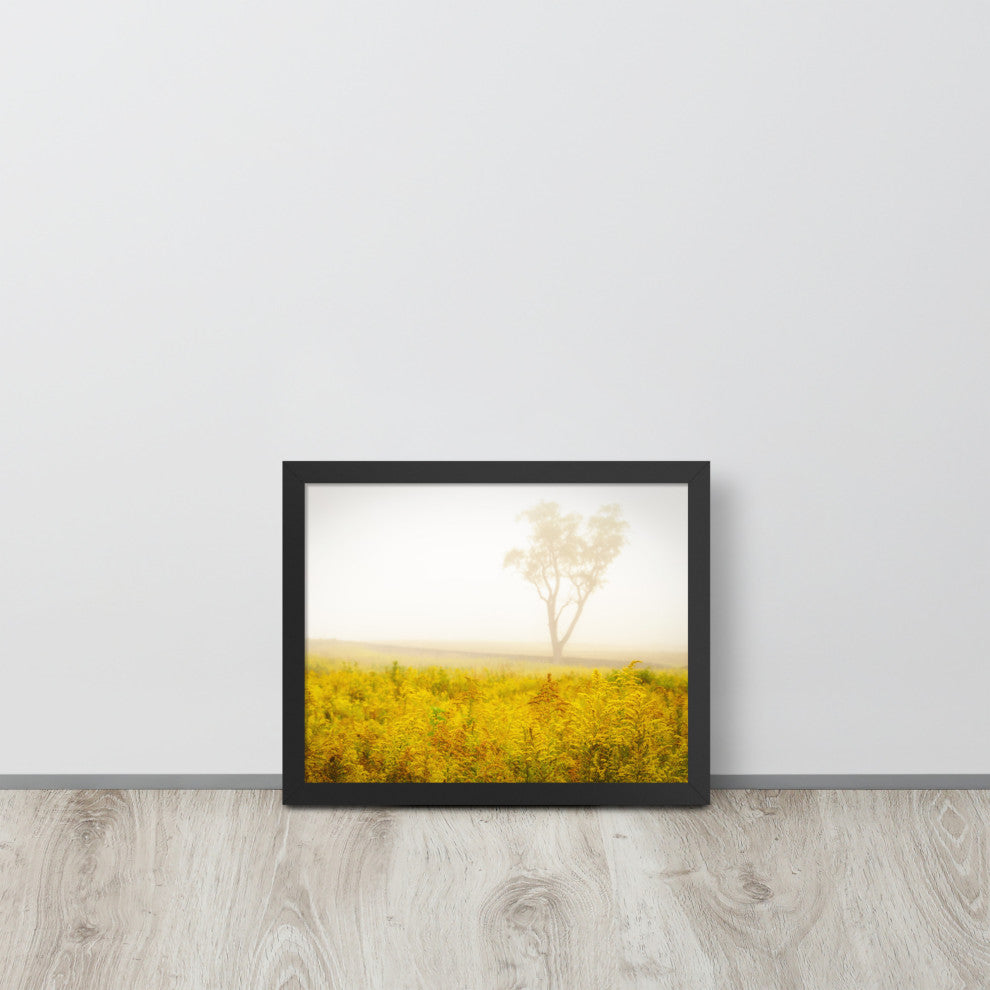 Dreams of Goldenrod and Fog Landscape Framed Photo Paper Wall Art Prints, Black, 11" X 14"