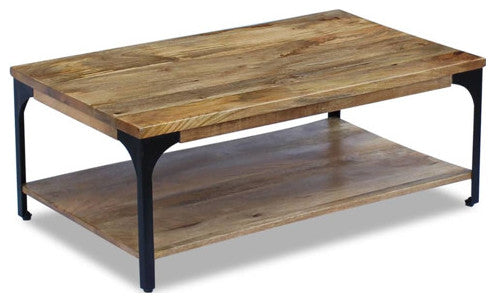 vidaXL Coffee Table End Table with Storage Shelf Side Table Solid Wood Mango