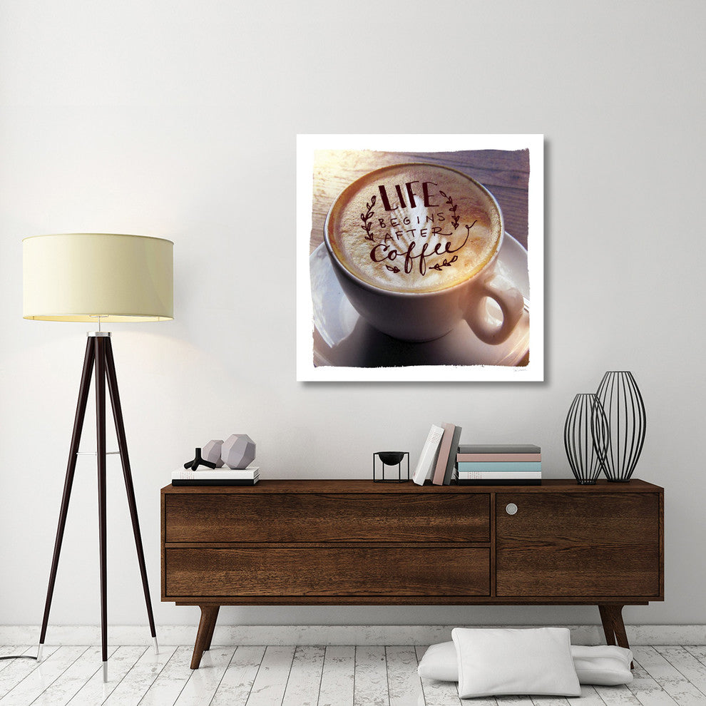 "Life Begins After Coffee" Digital Paper Print by Sue Schlabach, 42"x42"
