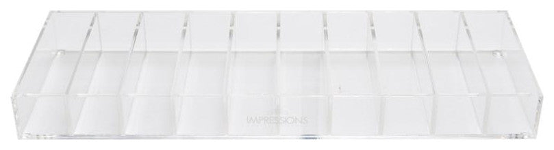 Alexa Acrylic Organizer Singles, Adjustable Dividers, 10 Slots, Long