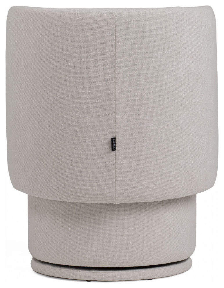 Divani Casa Norris Modern Ivory Fabric Swivel Dining Chair