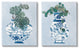 Elegant Indoor Plant Still Life Ornate Blue Vases,16 x 20