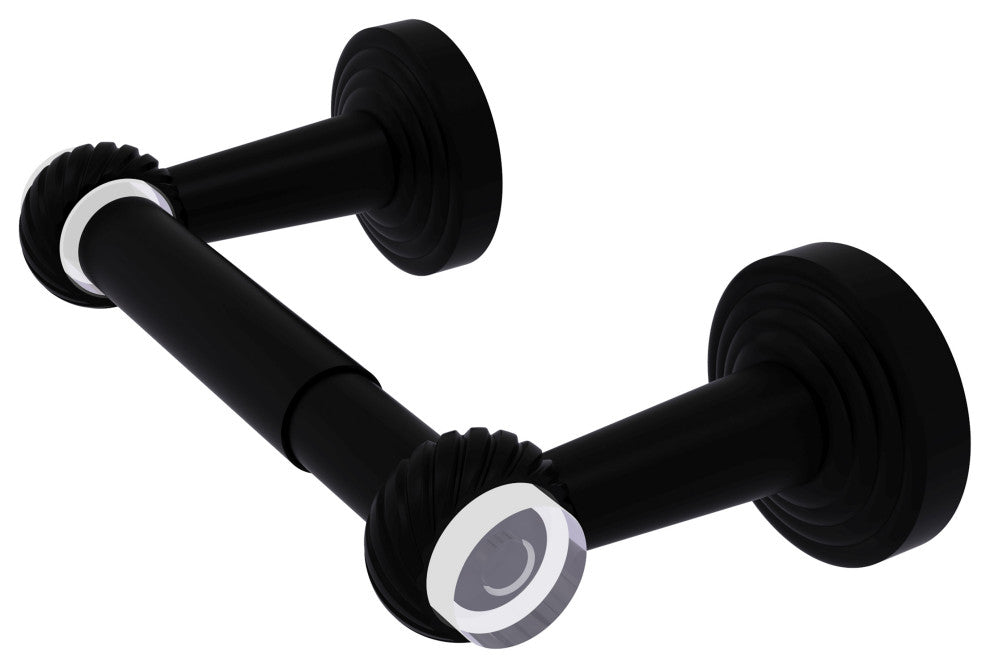 Pacific Beach 2-Post Toilet Tissue Holder with Twist Accents, Matte Black