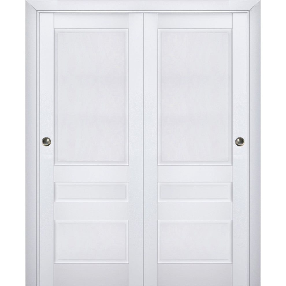 Sliding Bypass Doors 64 x 84, Veregio 7411 White