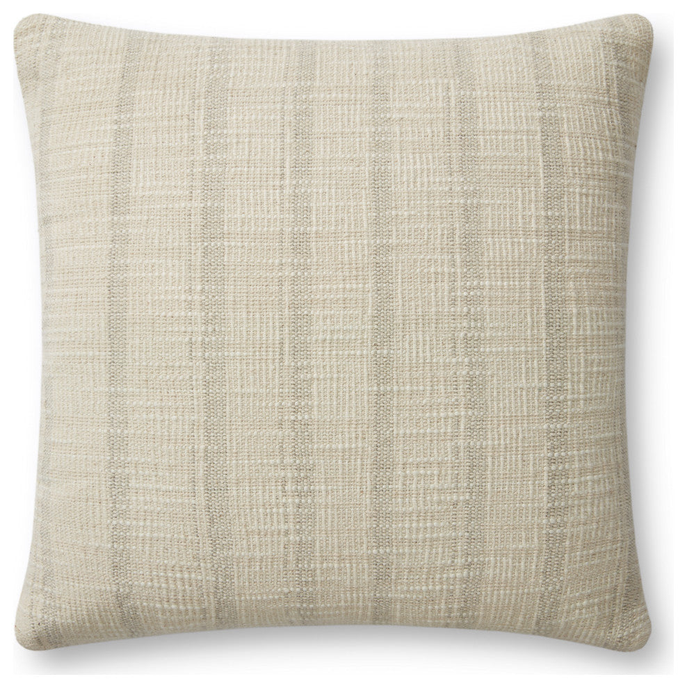 Angela Rose x Loloi Joshua Ivory / Grey 18'' x 18'' Cover, Poly Pillow