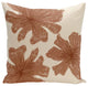 Polyester Pillow, Floral, Off-White, Rust, Brown, 18"x18"
