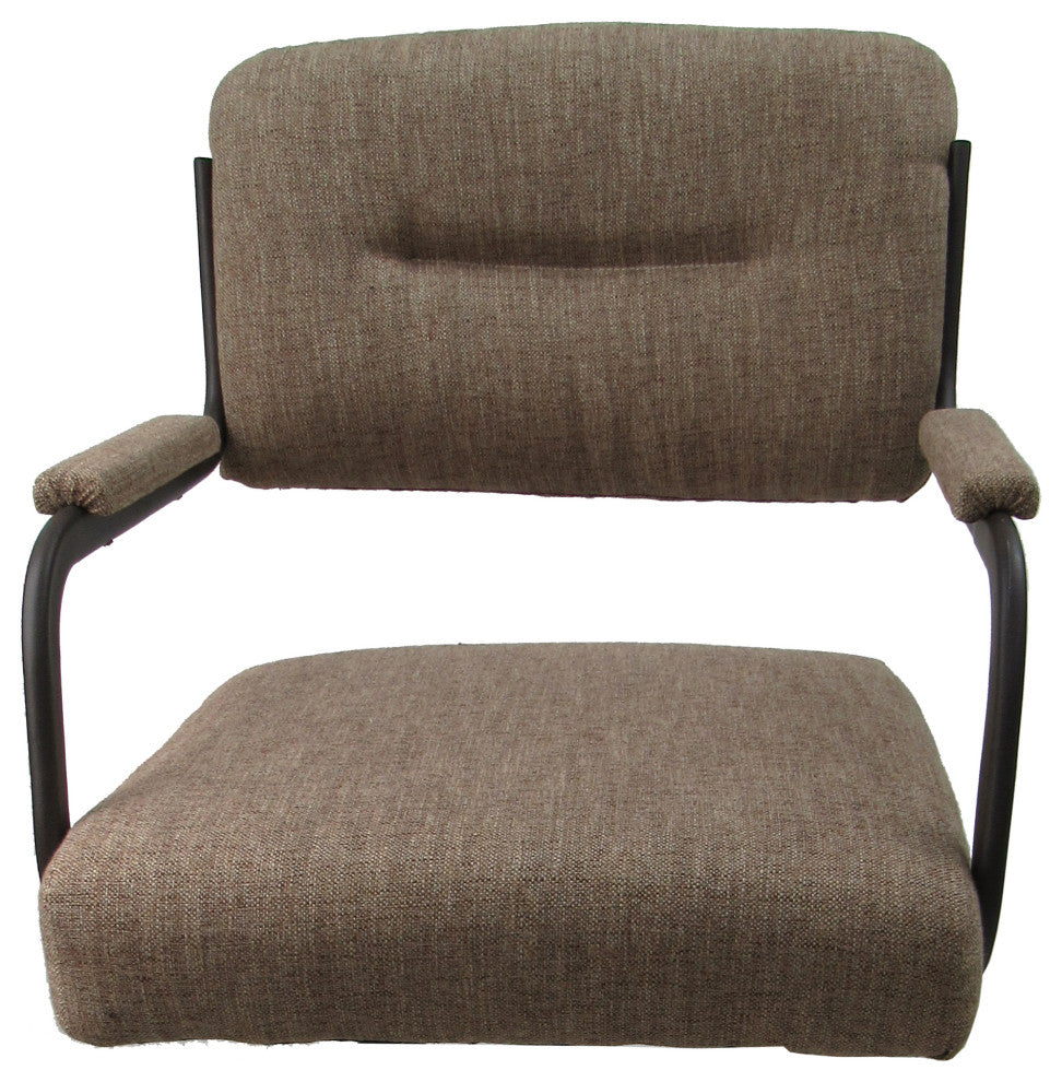 Swivel Metal Bar Stool on Warren Base, Basin Beige/Brown, 26"