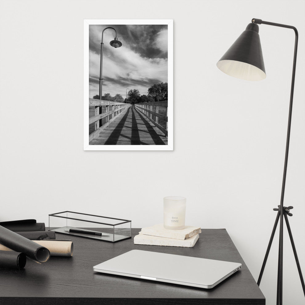 Follow the Lines Rural Landscape Framed Photo Paper Wall Art Prints, White, 12" X 18"