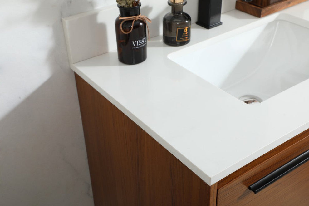 Elegant Decor Roman Bathroom Vanity Teak