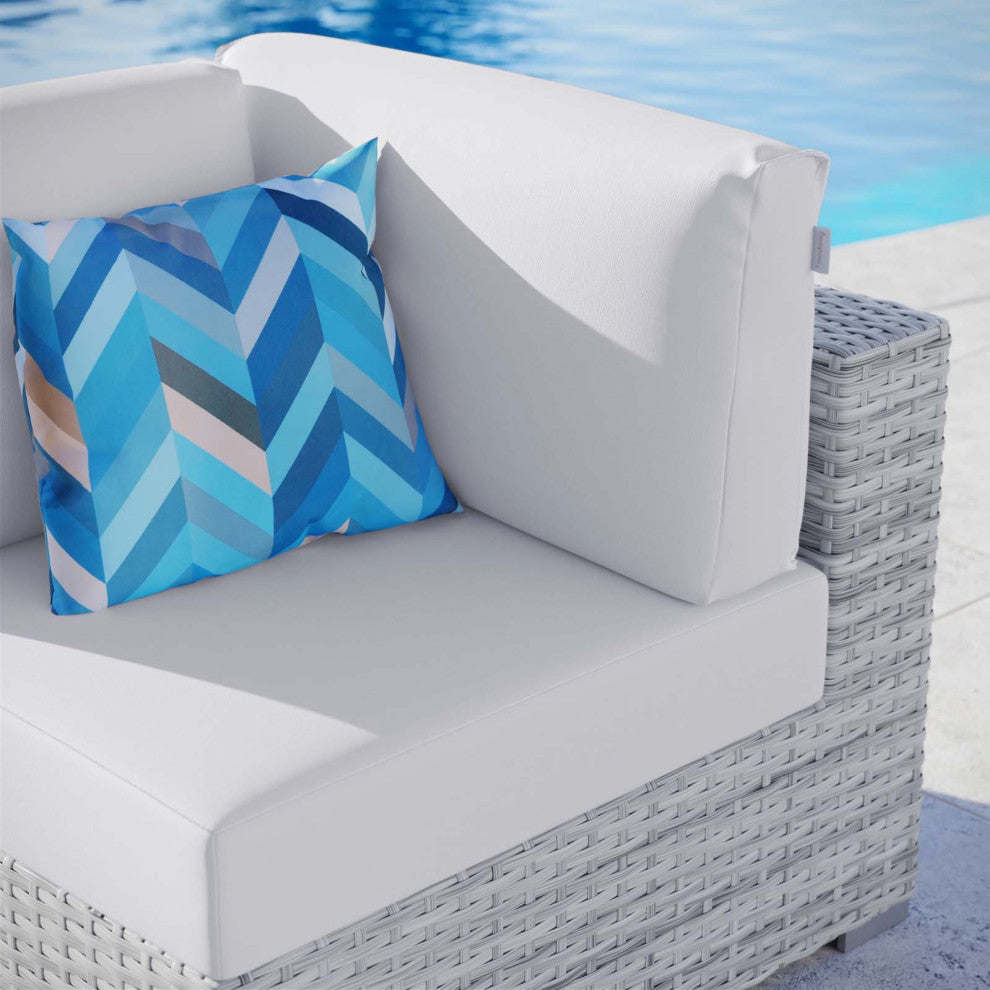 Convene Outdoor Patio Corner Chair Light Gray White