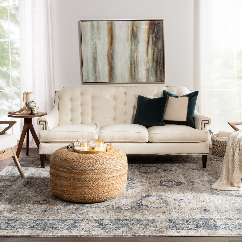 Jaipur Living Mesa Solid Cylinder Pouf, Natural