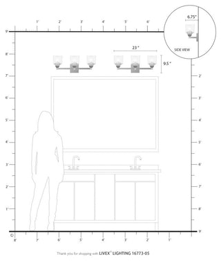 Aragon 3 Light Polished Chrome Vanity Sconce