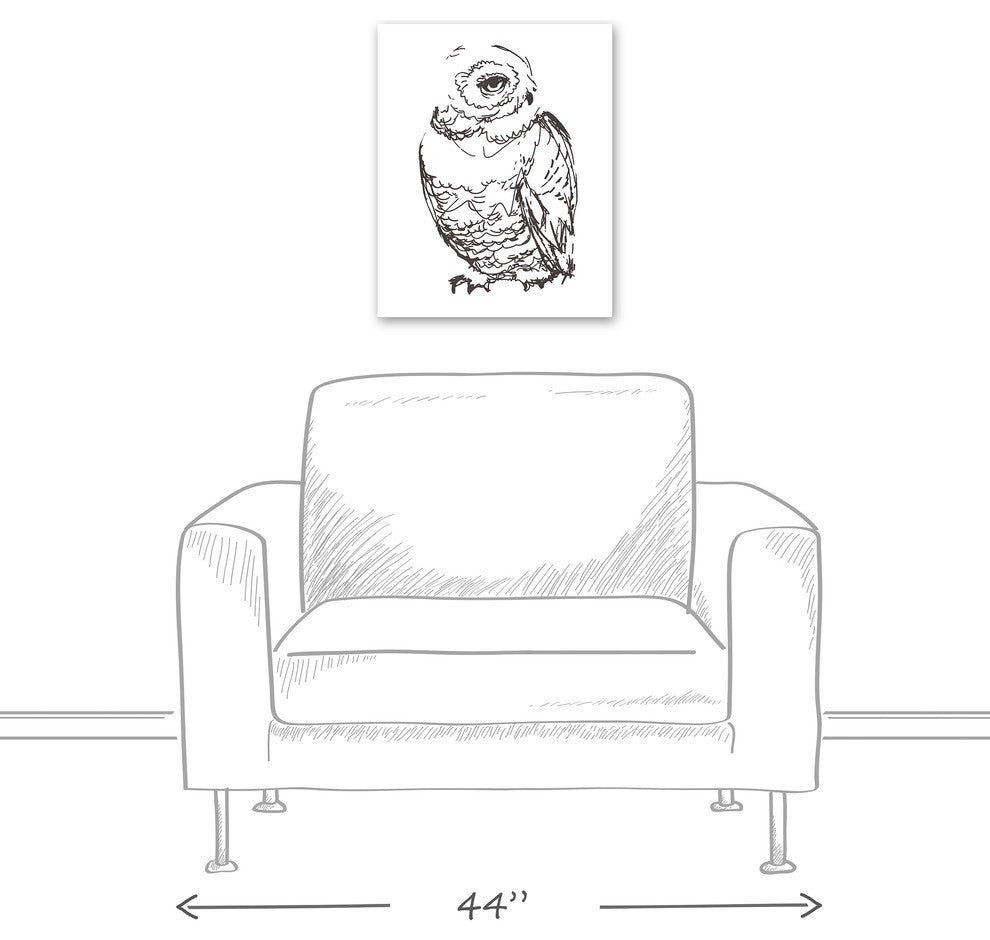 "Owl Sketch" Canvas Wall Art, 16"x20"