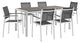 Silver Black Shore 7 Piece Outdoor Patio Aluminum Dining Set