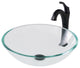 Glass Vessel Sink, Arlo Bathroom Faucet, PU Drain, Mounting Ring, Oil Rub Bronze