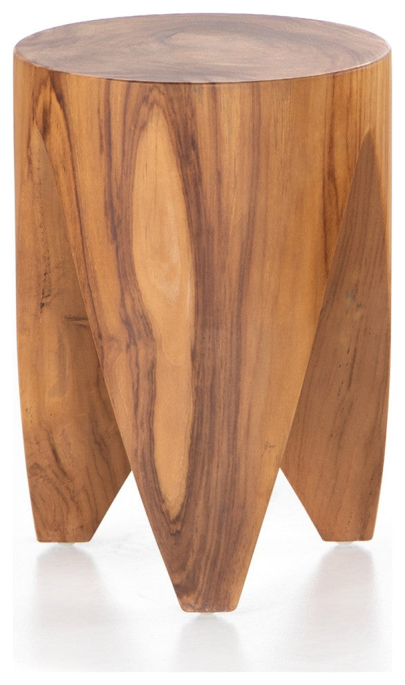 Petros Outdoor End Table-Natural Teak