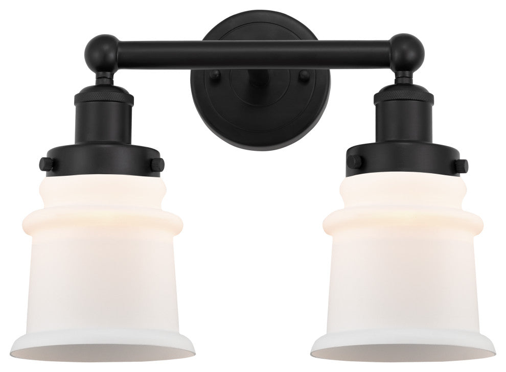 Innovations 616-2W-BK-G181S Canton 2 Light Bath Vanity Light, Matte Black