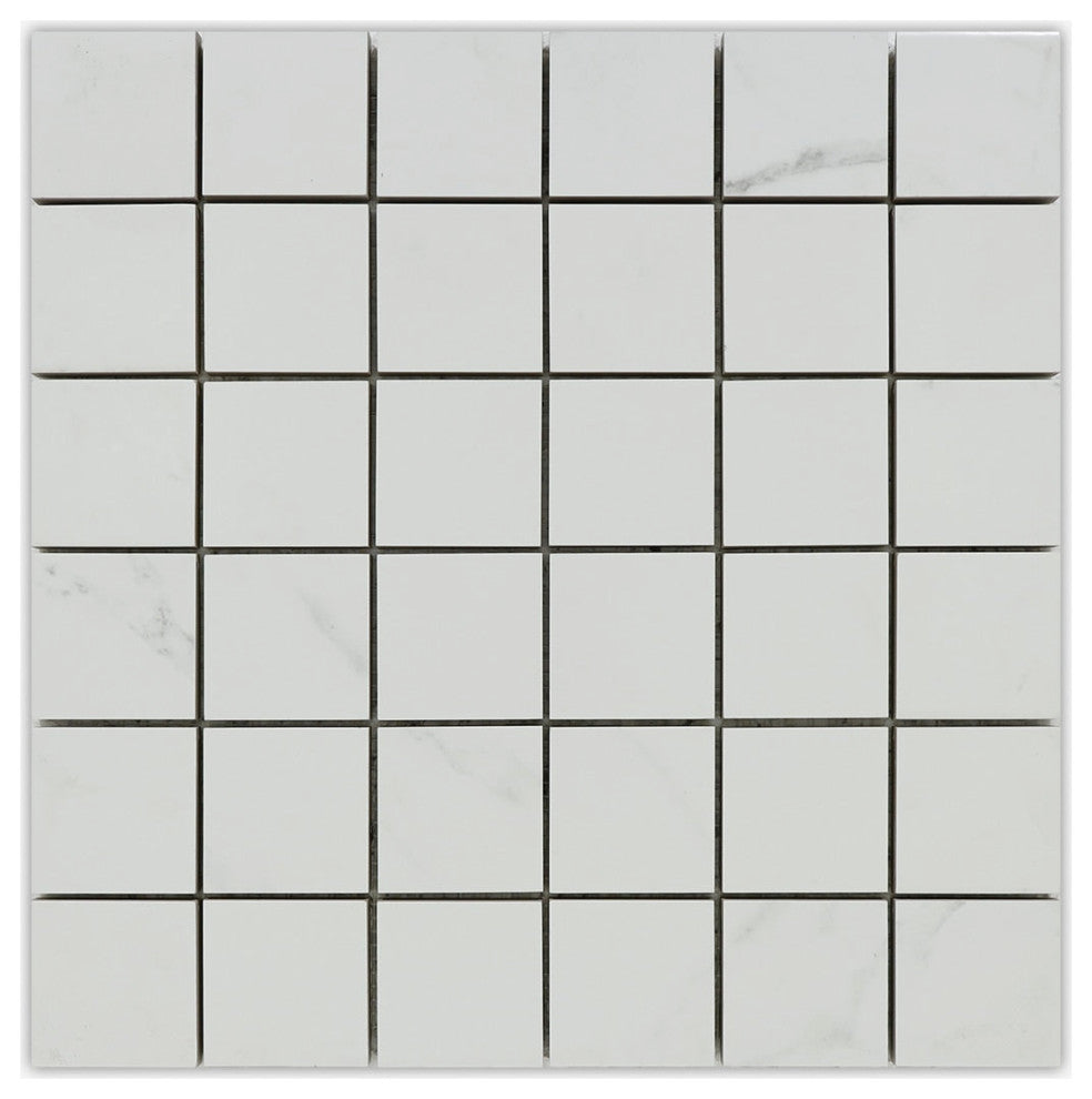 Premium Statuary Bianco River Matte 2x2 Porcelain Mosaic