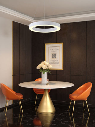 LED Chandelier, Matte White