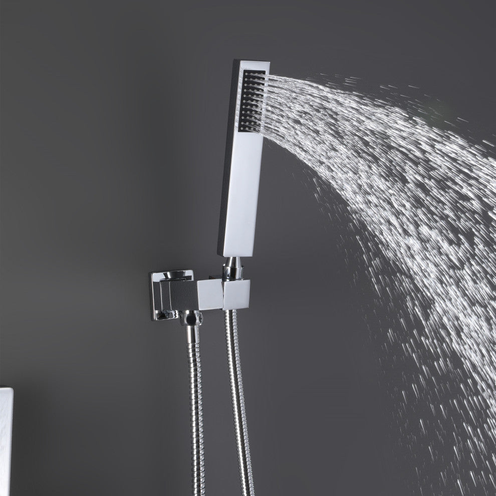 Givingtree Wall Mounted Square Rainfall Shower System with Valve 10 in