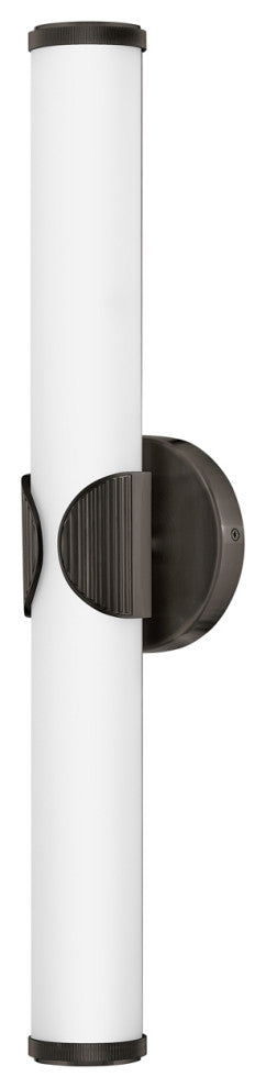Hinkley Femi 22.5" Large LED Bath Vanity Light, Black Oxide + Etched Opal Glass