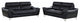 Set of Modern Black Leather Sofa And Loveseat