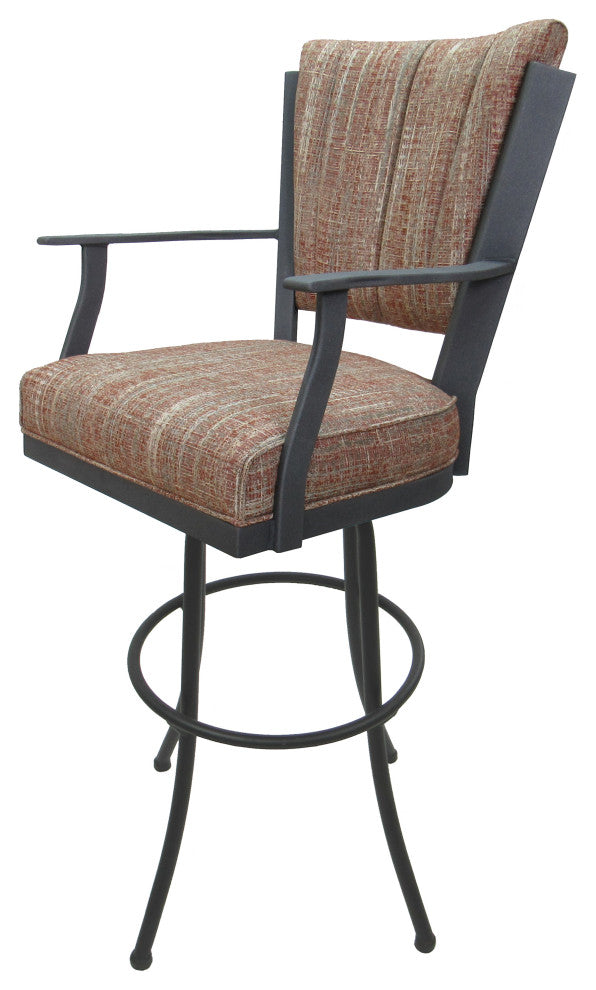 Montana Extra Tall 34" (35") Metal Bar Stool - Noam Base, Watusi Madder, Gray, 34"