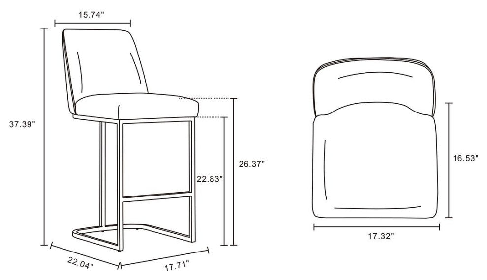 Manhattan Comfort Serena Counter Stool, White, Set of 3