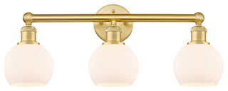 Athens 3-Light 24" Bath Vanity Light, Satin Gold, Matte White
