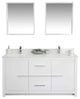 Mila Collection 60" Bathroom Vanity With Sink, Mirror, Countertop, Snow White