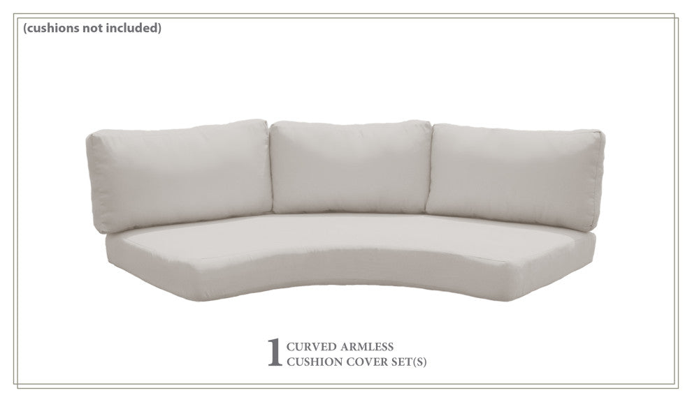 Covers for Low-Back Curved Armless Sofa Cushions 6 inches thick