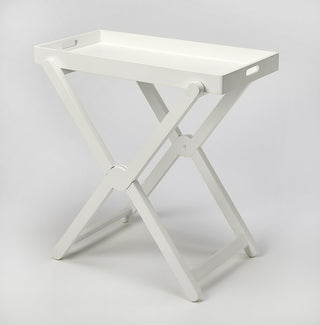 Primary product image: clear white background with full view of Edna White Tray Table.