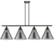 Innovations 916-4I-BK-G43-L Cone 12" 4 Light Island Light, Matte Black