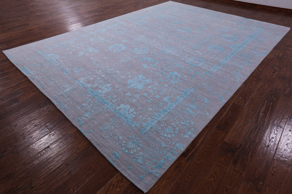 10' 1" X 14' 4" Wool and Silk Persian Handmade Rug Q9119