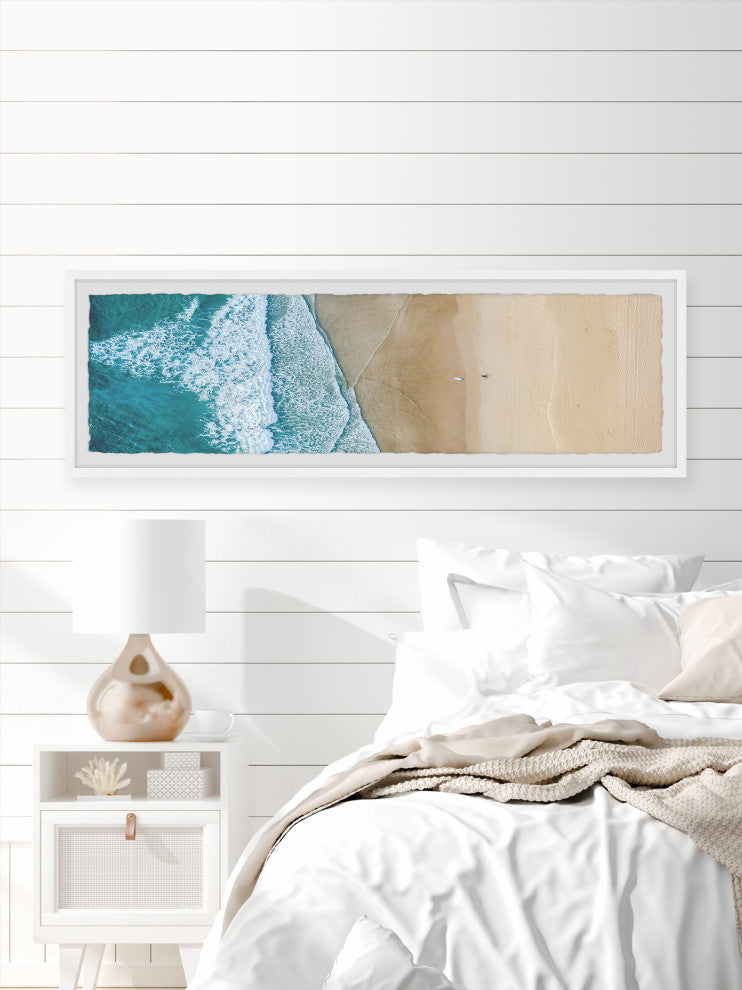 "Tired Surfer" Framed Painting Print, 30x10