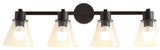 Bathroom Wall Lamp 4-Light, Black