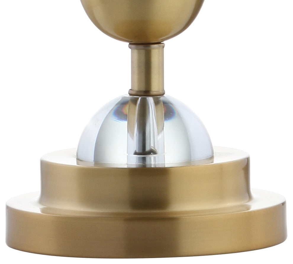 Avery 27.5" Crystal Table Lamp, Clear and Brass Gold, Set of 2